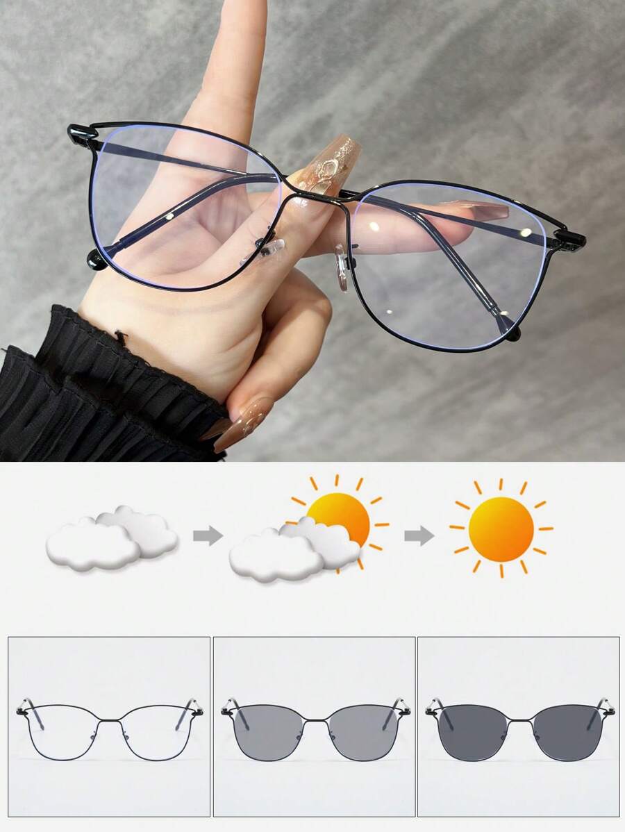 Sunglasses Cat Eye - 1 buah Cermin Dekorasi Ultra-Ringan Berbingkai