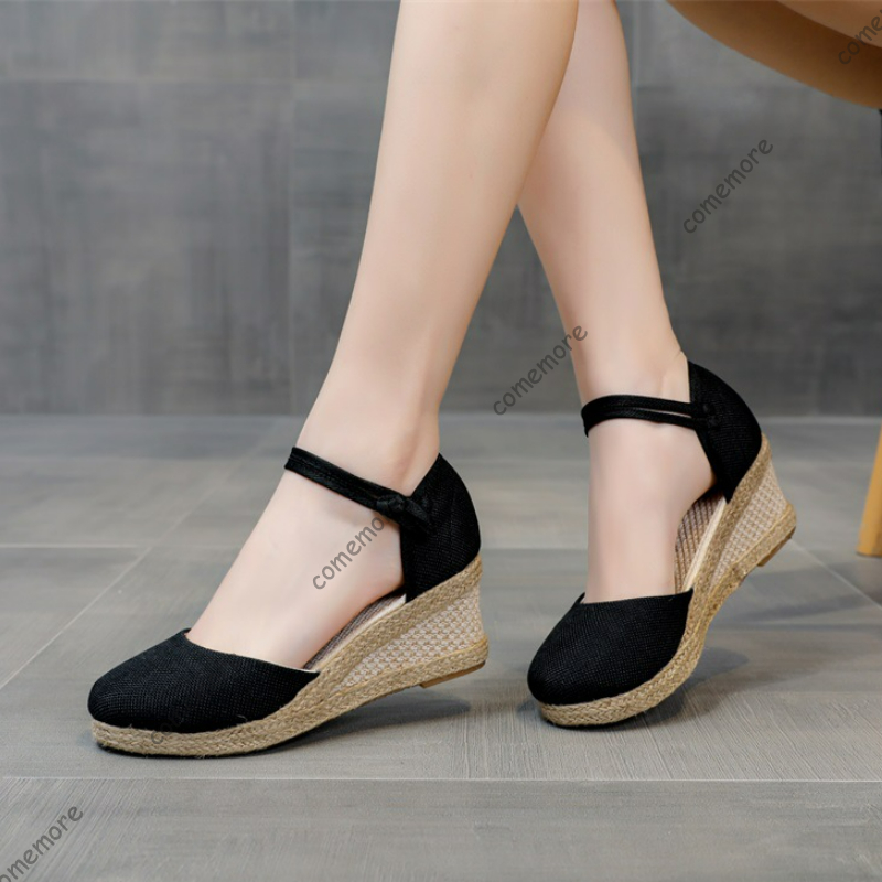 Wedge Espadrille Women - Comemore Sandal Hak Tinggi Sepatu Musim