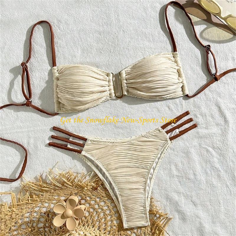 Swimsuit Bikini Ruched - E56D Ruched Bandeau Baju Renang untuk
