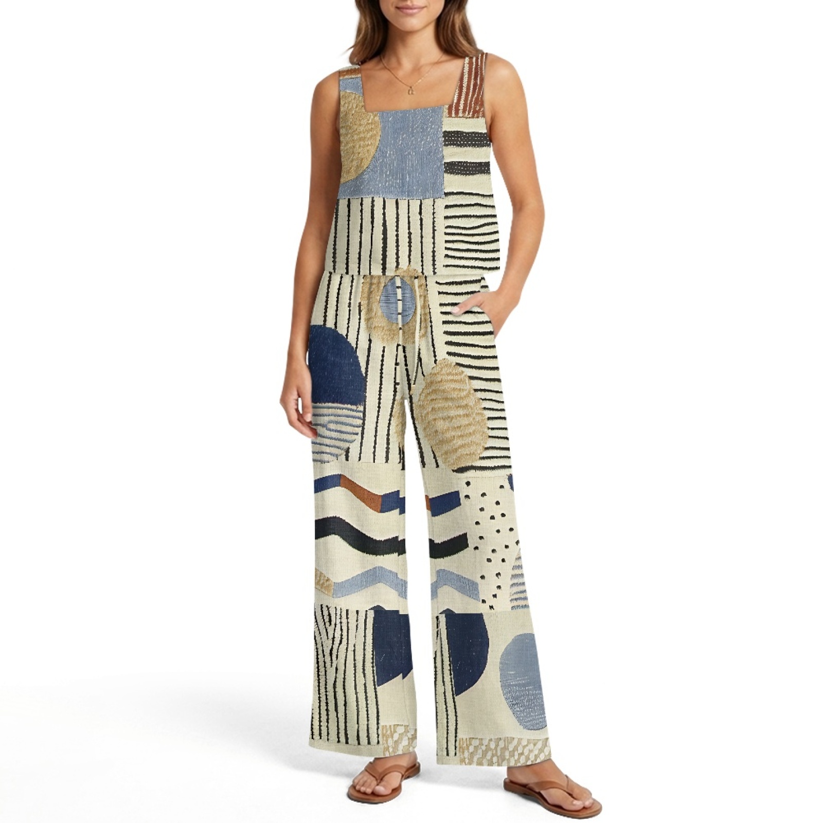 INSTANTARTS Set Rompi Linen Wa - Linen Pant Wide ulasan dan harga