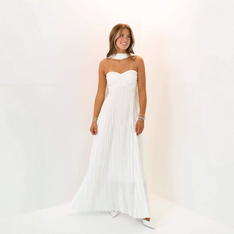 Gaun Tamu Pernikahan Gaun Panj - Maxi Dress Halter ulasan dan harga
