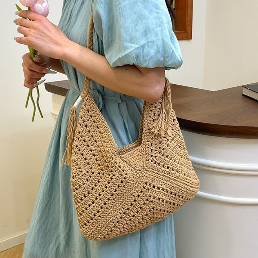 Tas Bahu Rajutan Bohemian Musi - Tote Bag Beach ulasan dan harga
