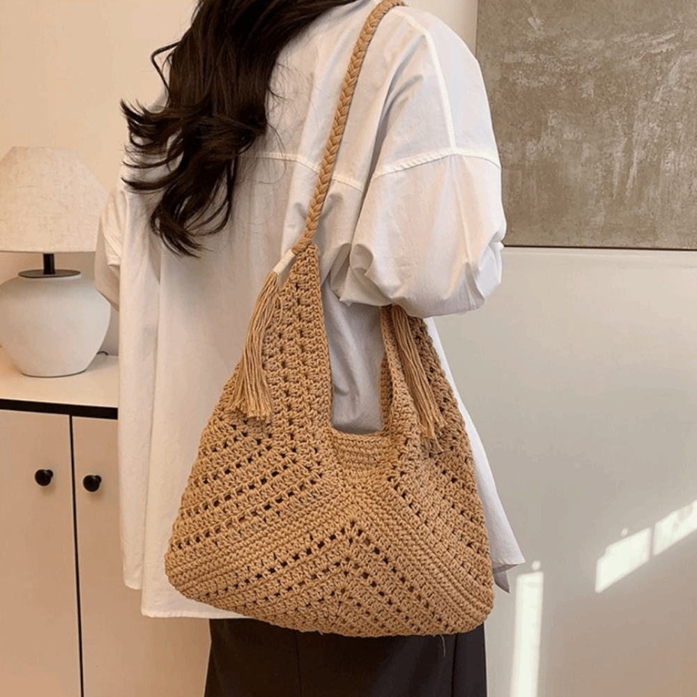 Tas Bahu Rajutan Bohemian Musi - Tote Bag Beach ulasan dan harga