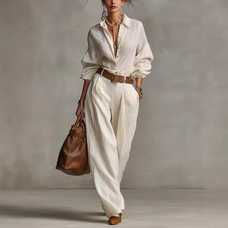 Setelan Celana Kulot Katun Lin - Linen Pant Wide ulasan dan harga
