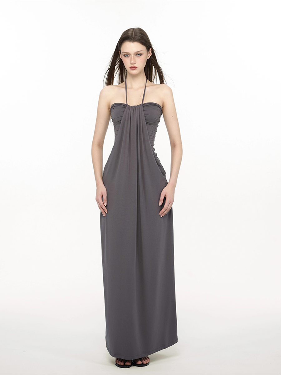 REDDACHiC Set Gaun Rajut Elega - Maxi Dress Halter ulasan dan harga