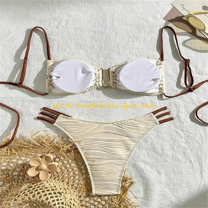 E56D Ruched Bandeau Baju Renan - Swimsuit Bikini Ruched ulasan dan harga