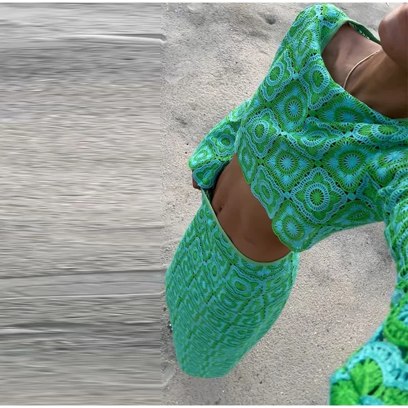 EINY setelan rok wanita lengan - Crop Top Crochet ulasan dan harga