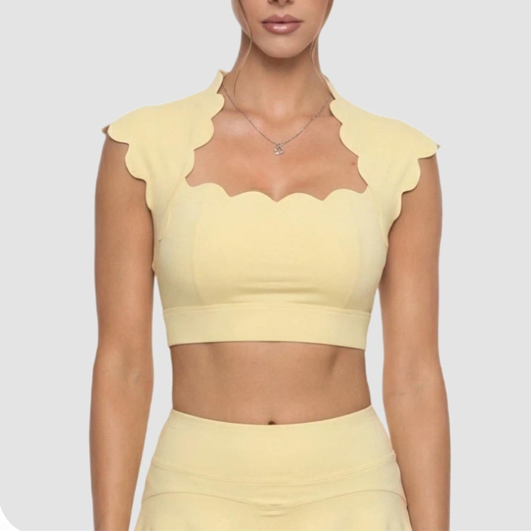 Pad Wavy Rompi Olahraga Wanita - Crop Top Crochet ulasan dan harga