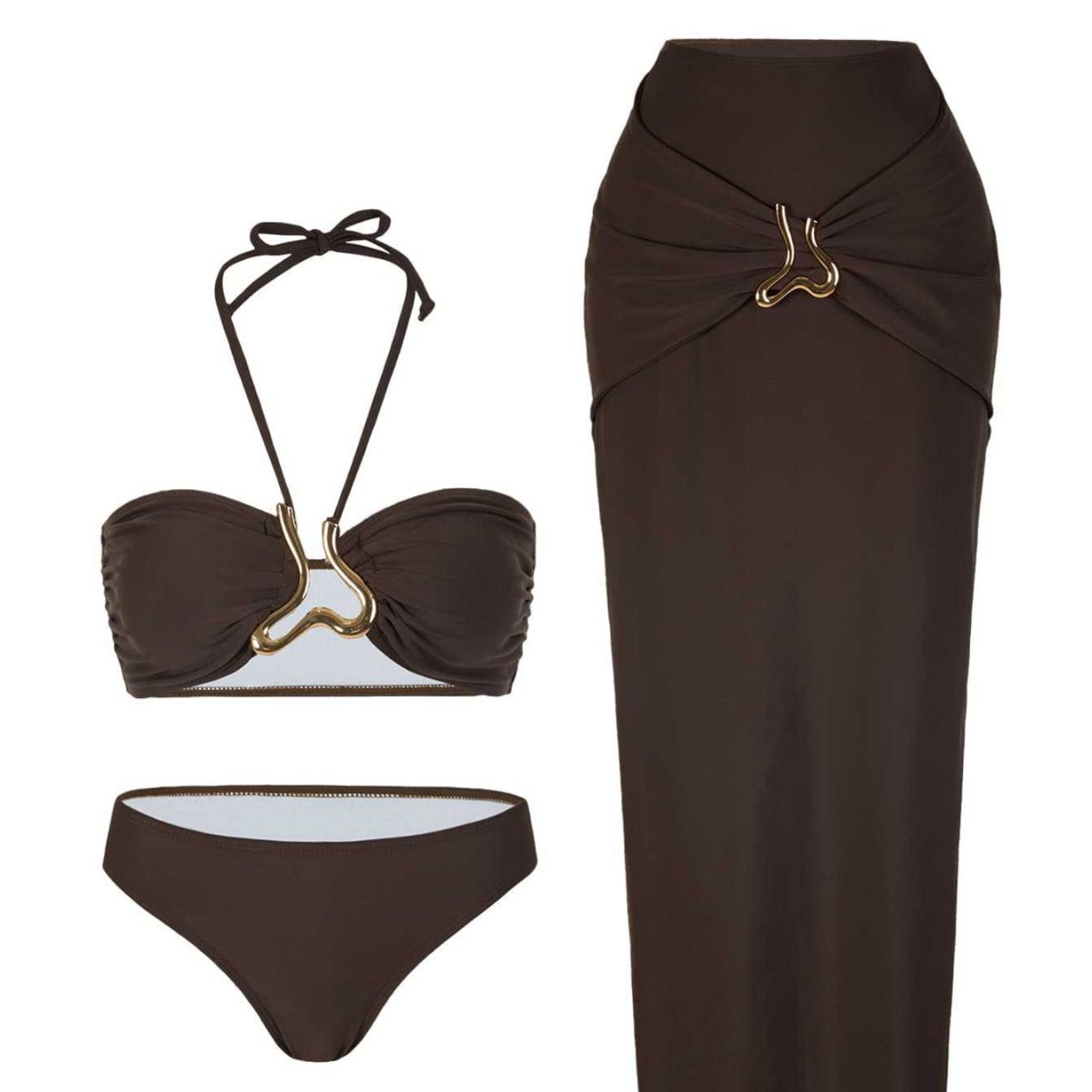 Bikini Tankini Tanpa Lengan Wa - Swimsuit Bikini Ruched ulasan dan harga