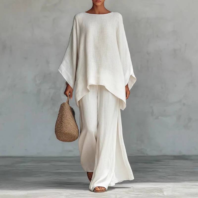Setelan 2 potong Celana Panjan - Linen Pant Wide ulasan dan harga