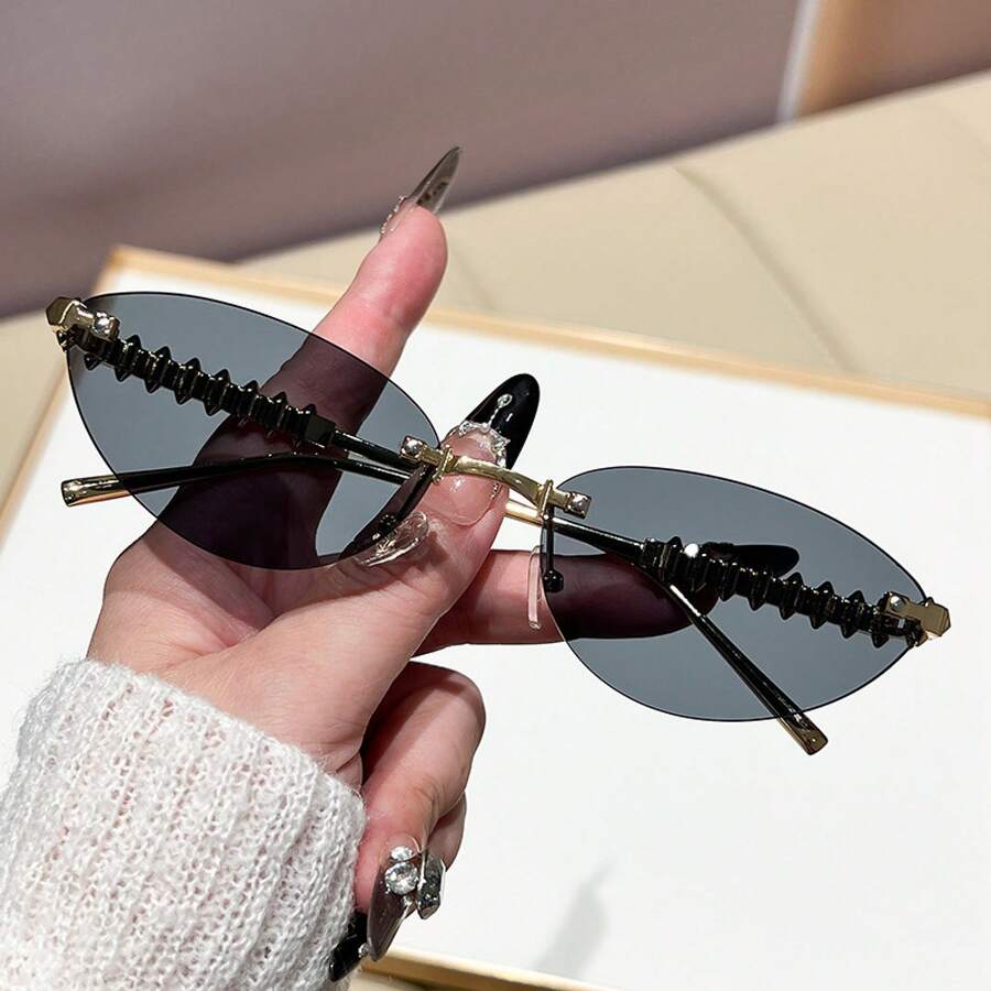 Kacamata Fashion Cat-Eye Tanpa - Sunglasses Cat Eye ulasan dan harga